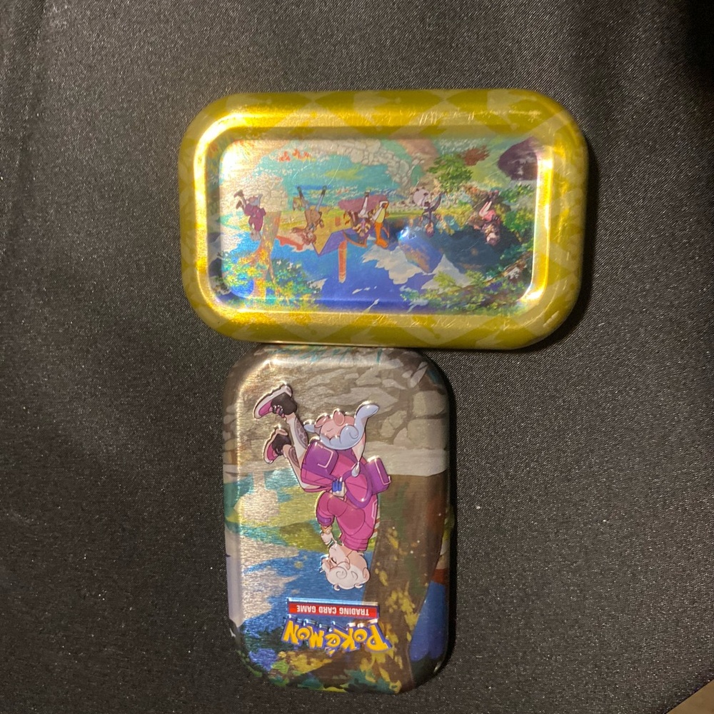Pokemon Card Tins with Yellow and Pink Accents